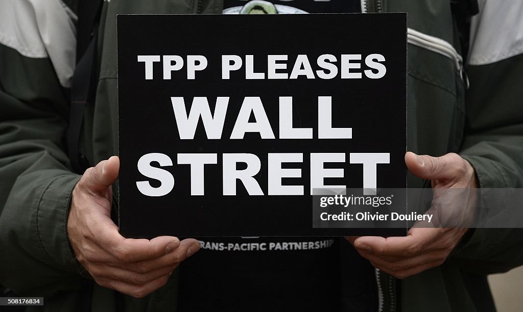 Activists Hold Rally Against The Trans-Pacific Partnership