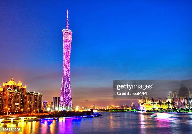 china guangzhou cityscape - canton tower stock pictures, royalty-free photos & images