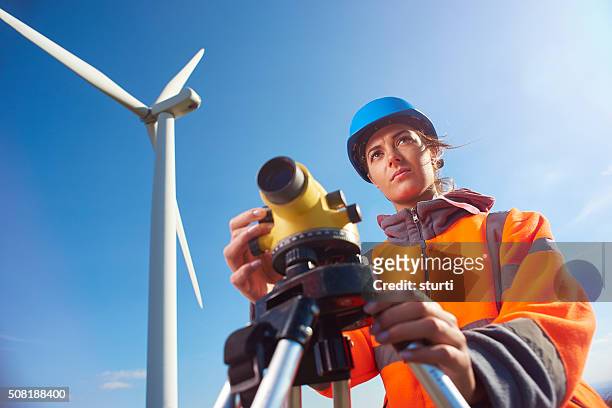 windfarm surveyor - adults only stockfoto's en -beelden