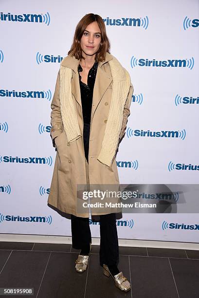 Alexa Chung visits the SiriusXM Studios on February 3, 2016 in New York City.