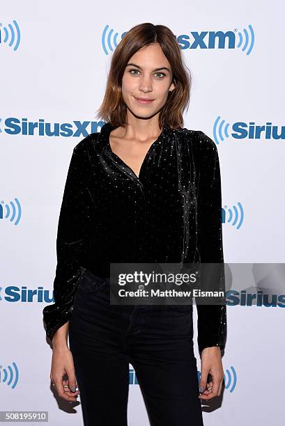 Alexa Chung visits the SiriusXM Studios on February 3, 2016 in New York City.