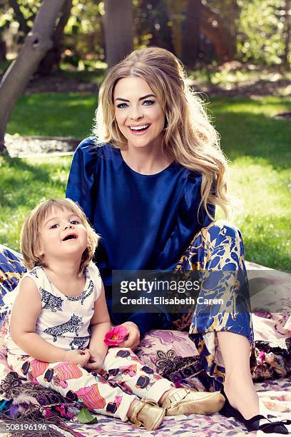 Actress Jamie King and son James Knight are photographed for Viva on October 13, 2015 in Los Angeles, California.