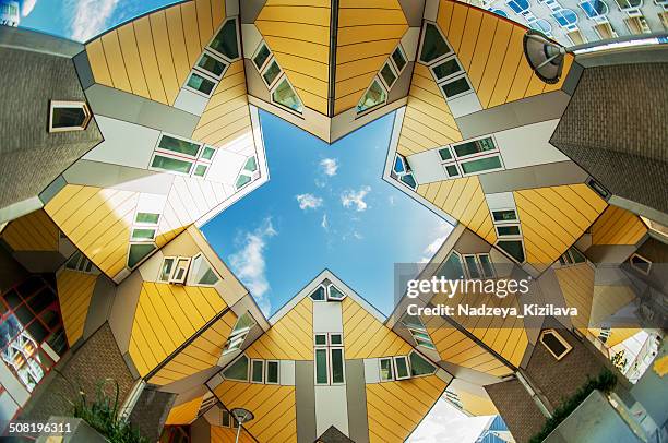 cube houses in rotterdam - rotterdam stock pictures, royalty-free photos & images