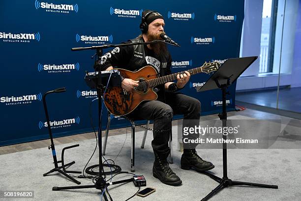 Zakk Wylde performs live at the SiriusXM Studios on February 3, 2016 in New York City.