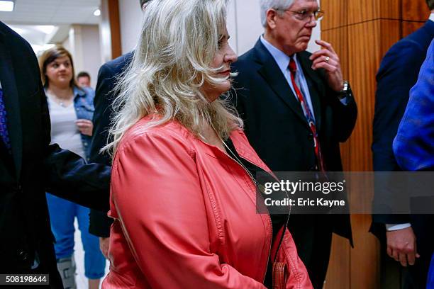 Sandra Merritt, a defendant in a recent indictment reversal stemming from a Planned Parenthood surreptitious video she helped produce, arrives for...