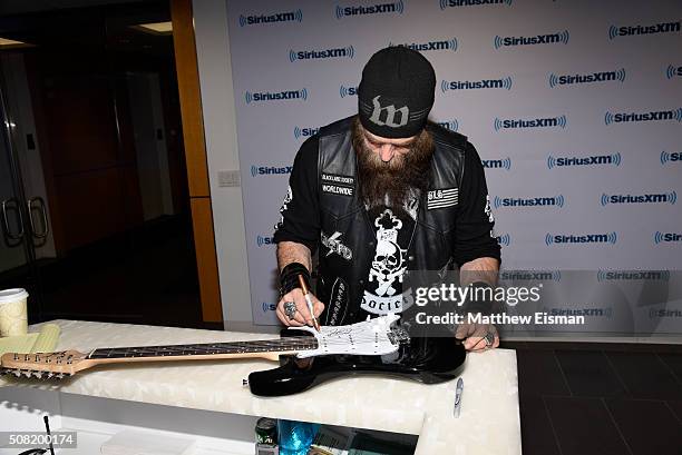 Zakk Wylde visits the SiriusXM Studios on February 3, 2016 in New York City.