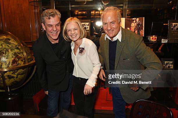 Danny Huston, Mariella Frostrup and Charles Finch attend the launch of "The Night Before BAFTA" by Charles Finch at Maison Assouline on February 3,...