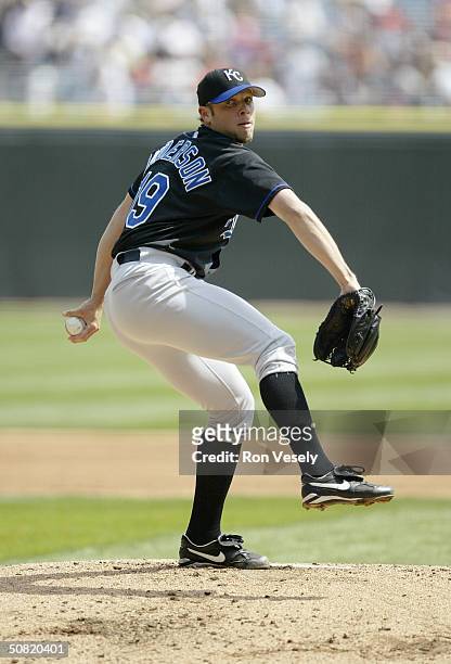 Pitcher Brian Anderson of the Kansas City Royals on the mound during the game against the Chicago White Sox at U.S. Cellular Field on April 15, 2004...