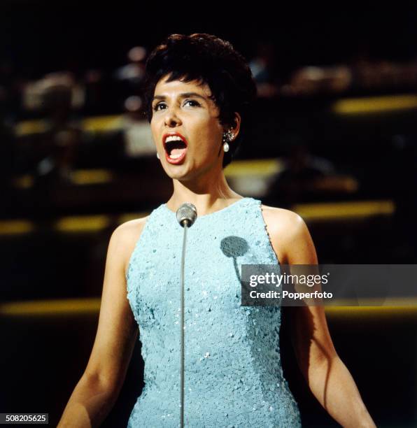 American singer Lena Horne performs on a television show in 1965.