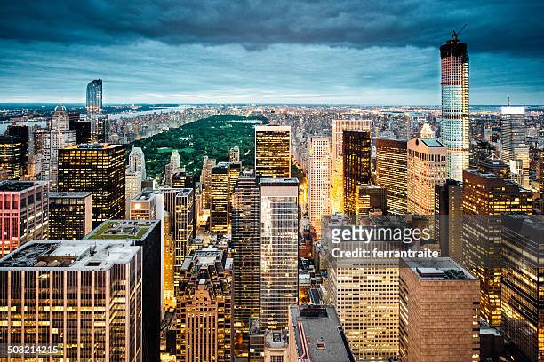new york aerial view - columbus circle stock pictures, royalty-free photos & images