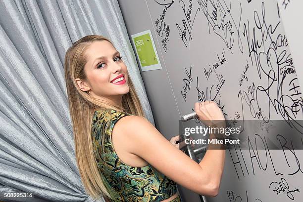 Actress Teresa Palmer attends the AOL Build Speaker Series to discuss the movie "The Choice" at AOL Studios In New York on February 3, 2016 in New...