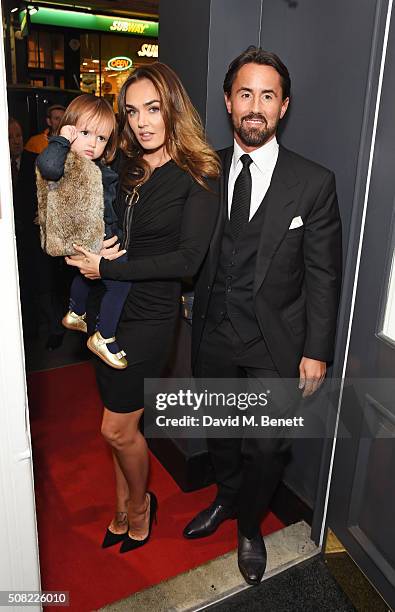 Sophia Ecclestone-Rutland, Tamara Ecclestone and Jay Rutland attend a private view of "Decadence", the new exhibition by American photographer Tyler...