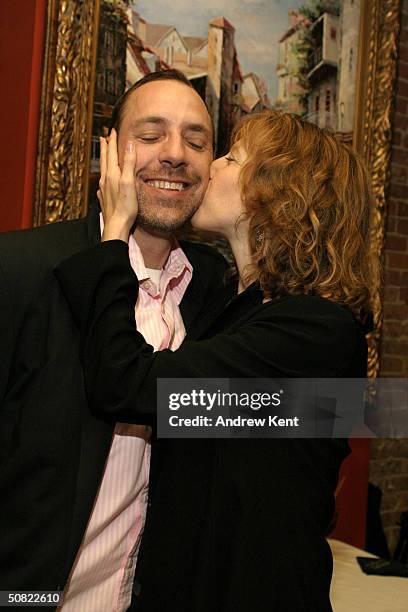 Jace Alexander and wife Maddie Cornman pose at a cocktail hour held before "Our Time Theatre Company's 2nd Annual Benefit Gala" honoring Dr. Alan...