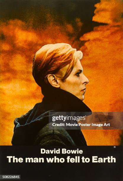 Poster for Nicolas Roeg's 1976 science fiction film 'The Man Who Fell to Earth' starring David Bowie.