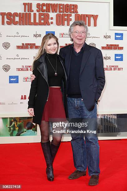 Farina Flebbe and Hans-Joachim Flebbe attend the 'Tschiller: Off Duty' German Premiere In Berlin on February 3, 2016 in Berlin, Germany.