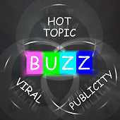 Buzz Words Displays Publicity and Viral Hot Topic