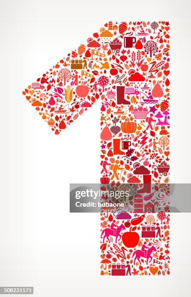 one on autumn seasonal royalty free vector art pattern - picking oranges stock illustrations