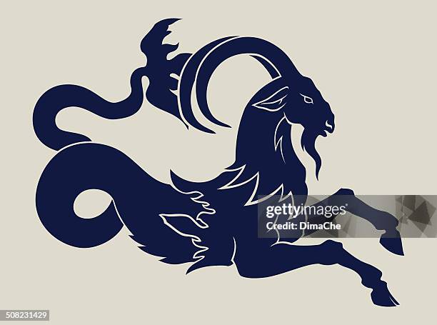 stockillustraties, clipart, cartoons en iconen met sapricorn - capricorn symbol