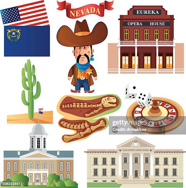 nevada symbols - eureka nevada stock illustrations