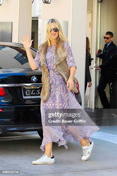 Molly Sims is seen on February 03, 2016 in Los Angeles, California.