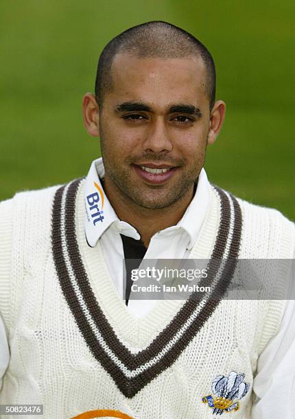 Portrait of Scott Newman of Surrey taken during the Surrey County Cricket Club photocall held on April 14, 2004 at the Brit Oval in London, England.