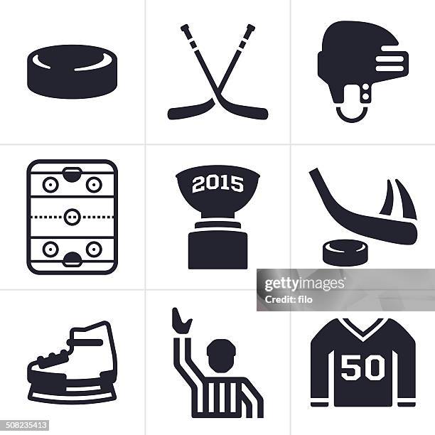 illustrations, cliparts, dessins animés et icônes de icônes et symboles de hockey - pénalité