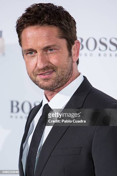 Actor Gerard Butler attends the 'Man of Today' campaign photocall at the Eurobuilding Hotel on February 3, 2016 in Madrid, Spain.