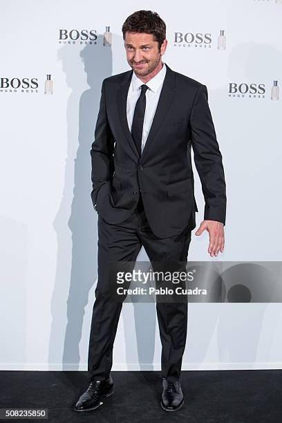 Actor Gerard Butler attends the 'Man of Today' campaign photocall at the Eurobuilding Hotel on February 3, 2016 in Madrid, Spain.