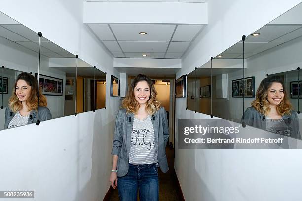 Actress Chloe Coulloud presents the Movie "Amis Public" during the 'Vivement Dimanche' French TV Show at Pavillon Gabriel on February 3, 2016 in...