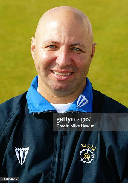 Portrait of Patrick Farhart, Physio at Hampshire taken during the Hampshire County Cricket Club photocall held on April 14, 2004 at the Rose Bowl in...