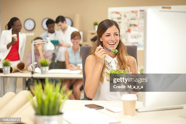 relaxed at work - lunch and learn stock pictures, royalty-free photos & images