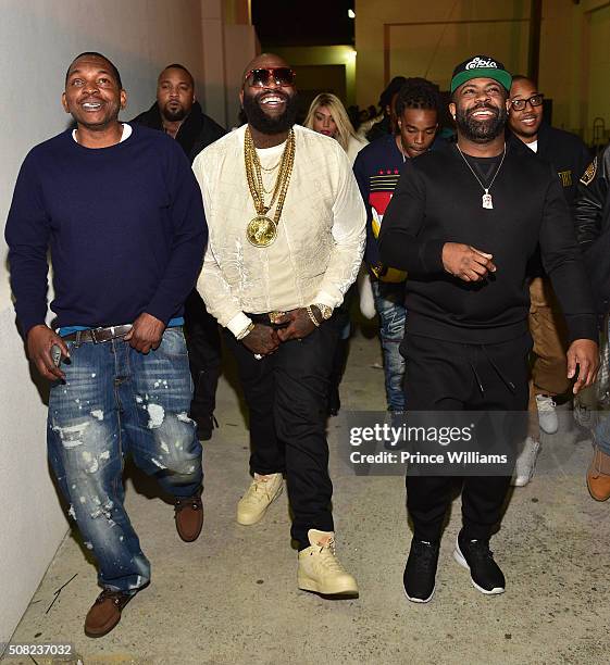 Rick Ross and Breyon Prescott attend Rick Ross Birthday celebration at Compound on January 30, 2016 in Atlanta, Georgia.