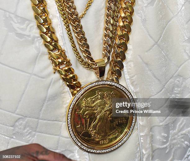 Rick Ross Chain Rick Ross, Jewelry detail attends rick ross Birthday celebration at ...