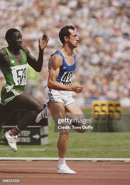 Pietro Mennea of Italy during the men's 200 metres race on 28 July 1980 at the XXII Summer Olympic Games in the Grand Arena, Central Lenin Stadium...