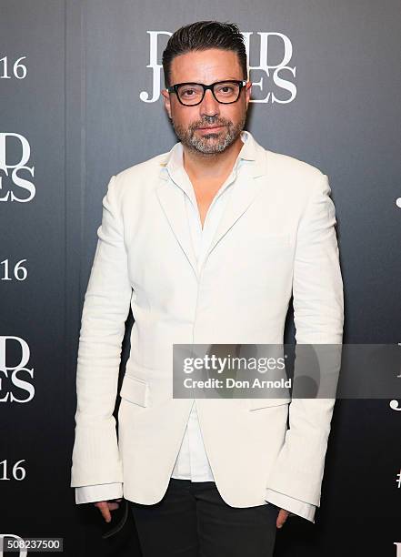 Aurelio Costarella arrives ahead of the David Jones Autumn/Winter 2016 Fashion Launch at David Jones Elizabeth Street Store on February 3, 2016 in...