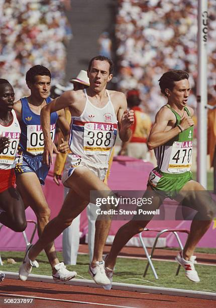 Steve Ovett of Great Britain and Marcus O'sullivan of Ireland compete in the Men's 1,500 metres event at the XXIII Olympic Summer Games on 9th August...