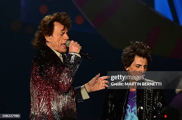 The English rock band Rolling Stones kick off their "America Latina Ole 2016" tour at the National Stadium in Santiago, on February 3, 2016. / AFP /...