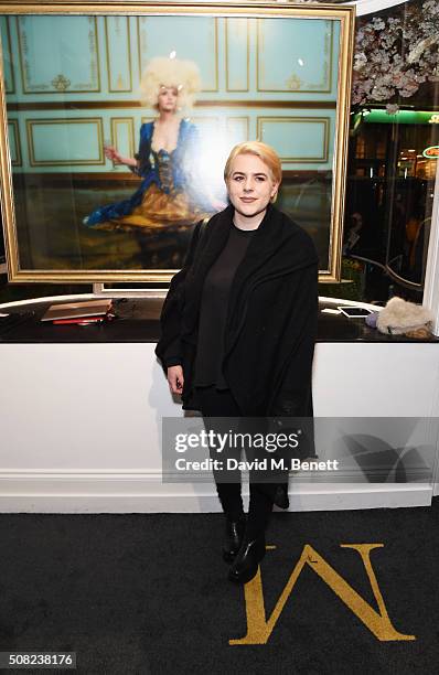 Bella Cruise attends a private view of "Decadence", the new exhibition by American photographer Tyler Shields, at Maddox Gallery on February 3, 2016...