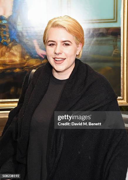 Bella Cruise attends a private view of "Decadence", the new exhibition by American photographer Tyler Shields, at Maddox Gallery on February 3, 2016...