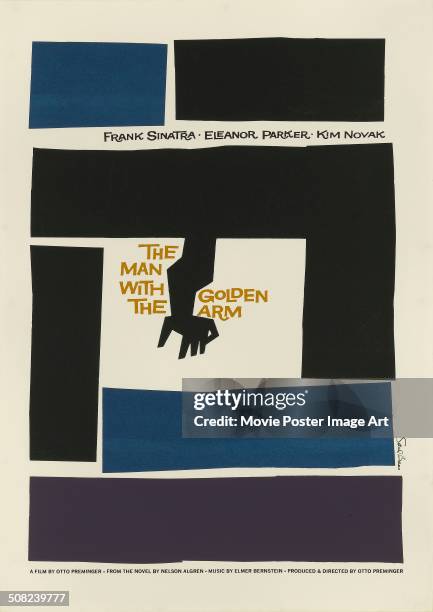 Poster designed by Saul Bass for Otto Preminger's 1955 drama 'The Man with the Golden Arm'.