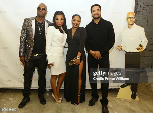 Kirk Frost, Leigh Wise, Rasheeda and DJ Nabs attend the Live & die for Hip Hop Blackout Gala at Gallery 874 on January 29, 2016 in Atlanta, Georgia.