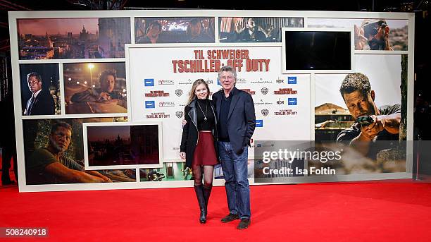 Farina Flebbe and her father Hans-Joachim Flebbe attend the 'Off Duty' German premiere on February 03, 2016 in Berlin, Germany.