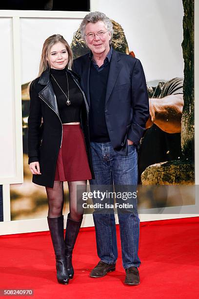 Farina Flebbe and her father Hans-Joachim Flebbe attend the 'Off Duty' German premiere on February 03, 2016 in Berlin, Germany.