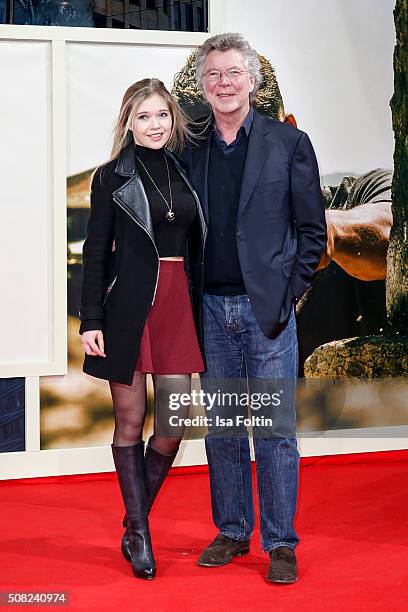 Farina Flebbe and her father Hans-Joachim Flebbe attend the 'Off Duty' German premiere on February 03, 2016 in Berlin, Germany.