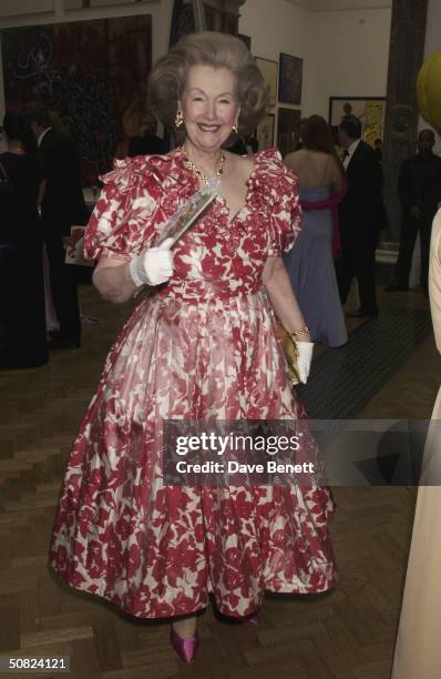 Raine Spencer attends the Hardy Amies Royal Academy Show on June 27, 2003 in London.