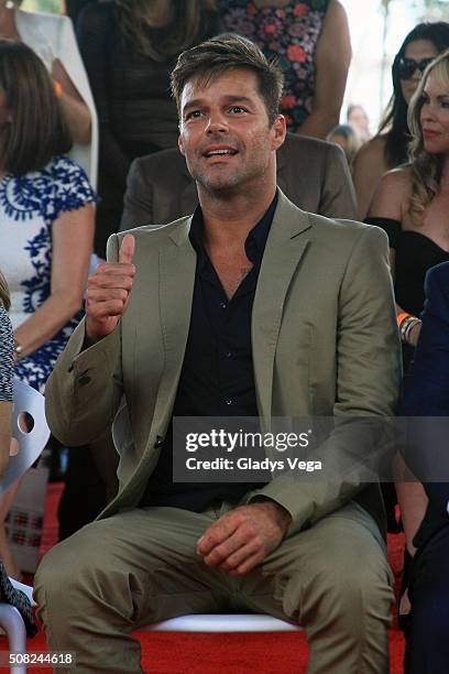 Ricky Martin receives a Star on the Puerto Rico Walk of Fame, Paseo de la Fama, on February 3, 2016 in San Juan, Puerto Rico.