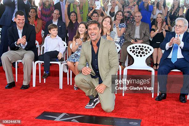 Ricky Martin receives a Star on the Puerto Rico Walk of Fame, Paseo de la Fama, on February 3, 2016 in San Juan, Puerto Rico.