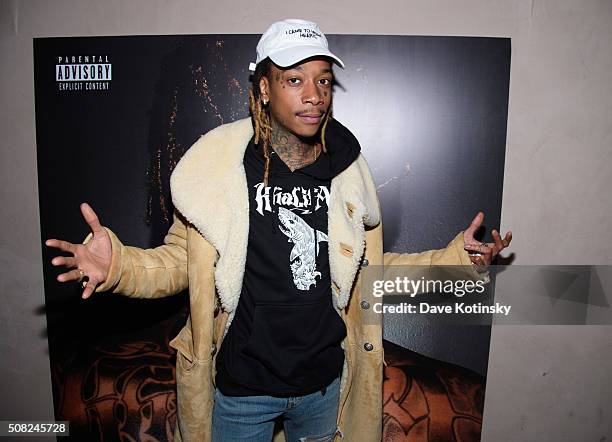 Wiz Khalifa attends his NYC Listening Event on February 3, 2016 in New York City.