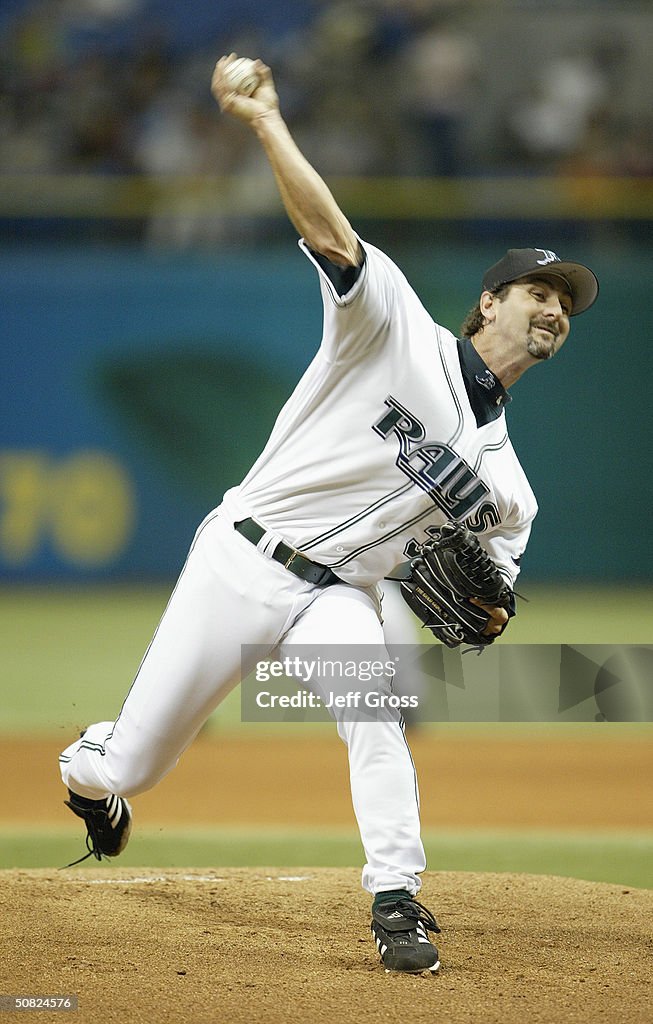 Al Reyes Devil Rays Pitcher Paul Abbott of the Tampa Bay Devil Rays delivers against the ...