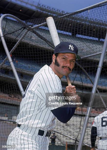 Chris Chambliss of the New York Yankees poses for a portrait at Yankee Stadium in the Bronx, New York. Chambliss played for the Yankees from...